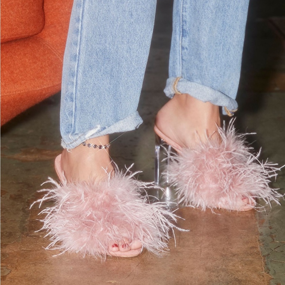 Free People Feathered Daisy Heels